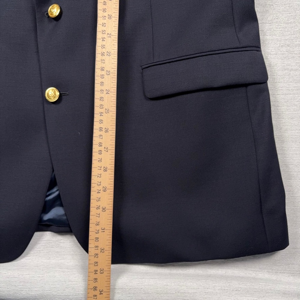 Lauren Ralph Lauren Blazer Men 44L Navy Blue Wool Blend Gold Button Sport Coat - Picture 11 of 14